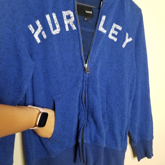 Hurley Kids Full Zip Up Blue Hoodie Sz L - Picture 5 of 8